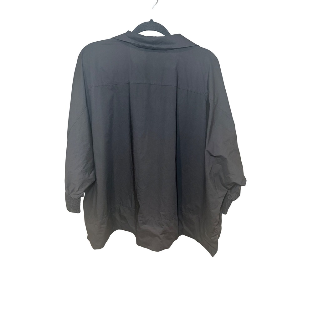 Pomander Place Tuckernuck Collared Boxy‎ Oversized Blouse Black Size XXXL 3X - Picture 2 of 7